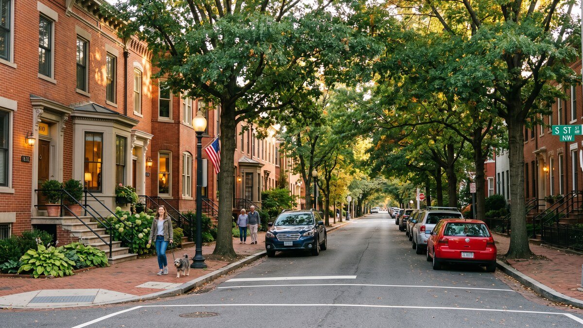 Tree-lined DC neighborhood street
